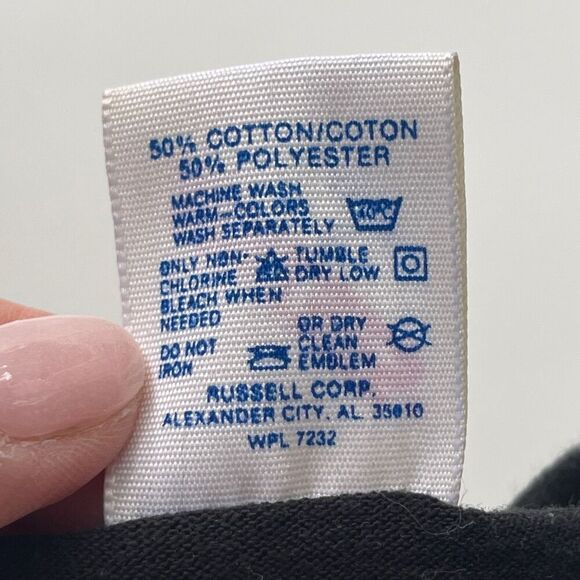 Jerzees Men's Vintage When The Wall Graphic Print Short Sleeve Tee Black Large - Picture 10 of 10